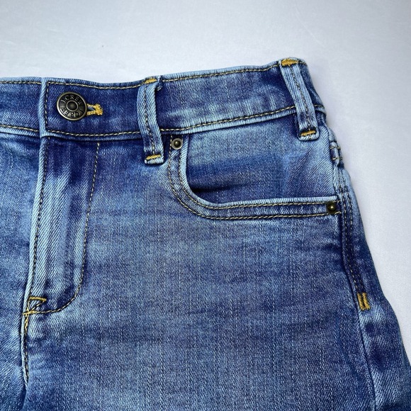 J Crew CrewCuts Girls Denim Size 8 Shorts Cutoff Button Zip Blue - Picture 3 of 6